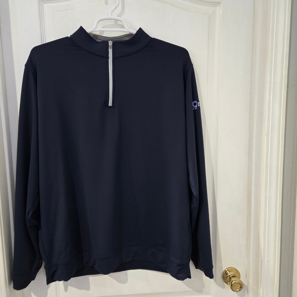 Peter Millar Quarter Zip Pullover Golf‎ Mens XXL Navy Blue 89 Energy Logo